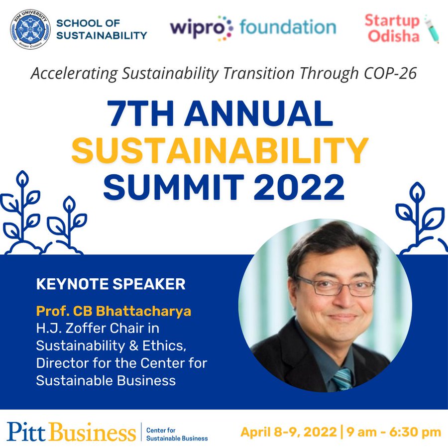 CSB Director Professor CB Bhattacharya Featured as Keynote Speaker at the XIM School of Sustainability's 7th Annual Sustainability Summit